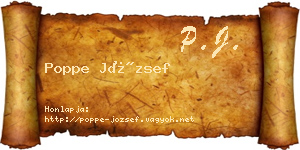 Poppe József névjegykártya