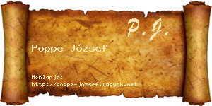 Poppe József névjegykártya